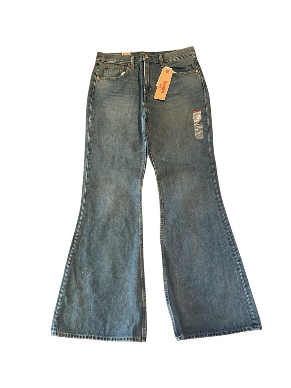 Levi's Flare Jeans Women's 29 Blue Denim Medium Wash Comfort High Rise Whiskered